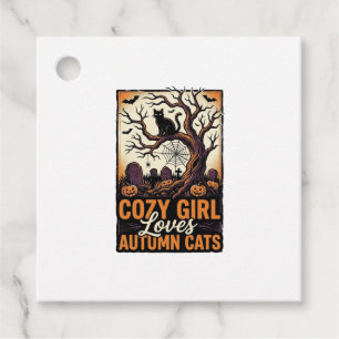 Autumn Cat Lover Vintage Halloween Girl Shirt Desi Favour Tags