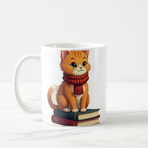 Autumn Cat Vintage Travel Retro Orange Tabby Cosy Coffee Mug