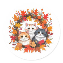 autumn cat wreath
