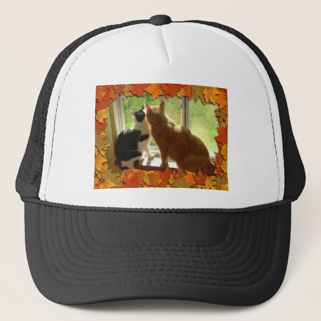 Autumn Cats Trucker Hat (Front)