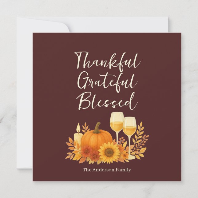 Autumn Celebration - Elegant Gold Thanksgiving  (Front)