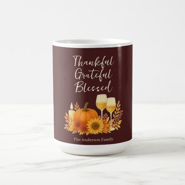 Autumn Celebration - Elegant Gold Thanksgiving  Coffee Mug (Center)