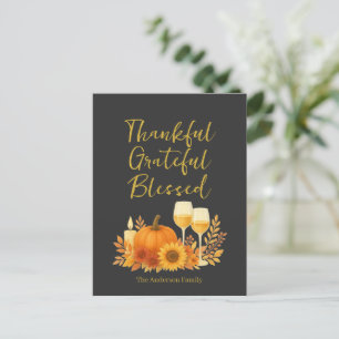 Autumn Celebration - Elegant Gold Thanksgiving  Postcard