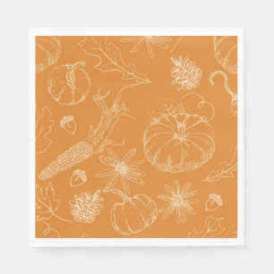 Autumn Celebration Sketch in Orange Napkin