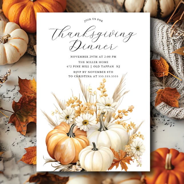 Autumn Celebration Thanksgiving Dinner Invitation (Creator Uploaded)