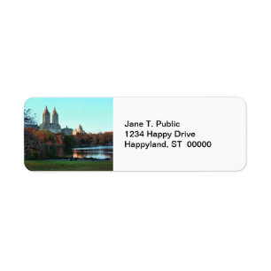 Autumn: Central Park Lake, San Remo Return Address Label