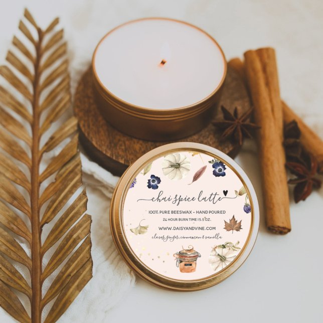 Autumn Chai Spice | Handmade Homemade Candle Classic Round Sticker (Creator Uploaded)