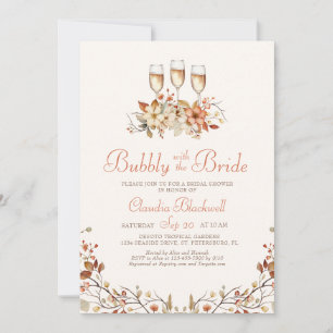 Autumn Champagne Bridal Shower Invitation
