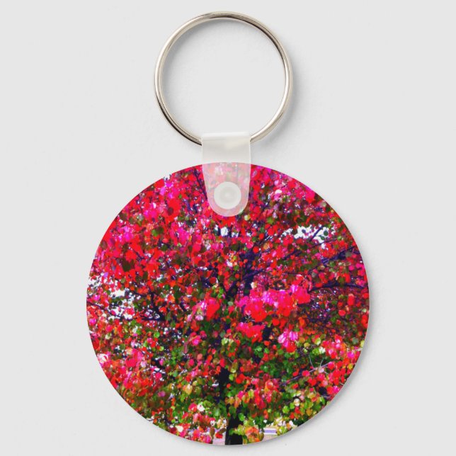 Autumn Changing Leaves Key Ring (Front)