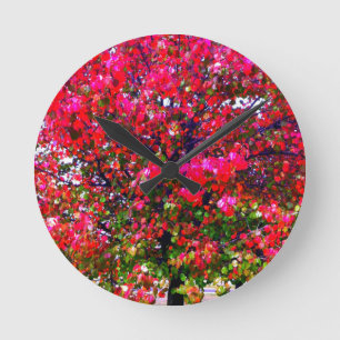 Autumn Changing Leaves Round Clock