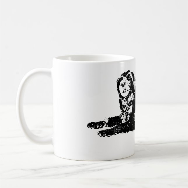Autumn Charm in Bold Dog Lines Coffee Mug (Left)