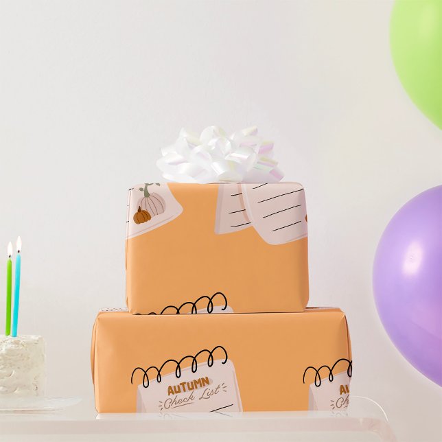 Autumn Checklist Notepad Fall To Do List  Wrapping Paper (Creator Uploaded)