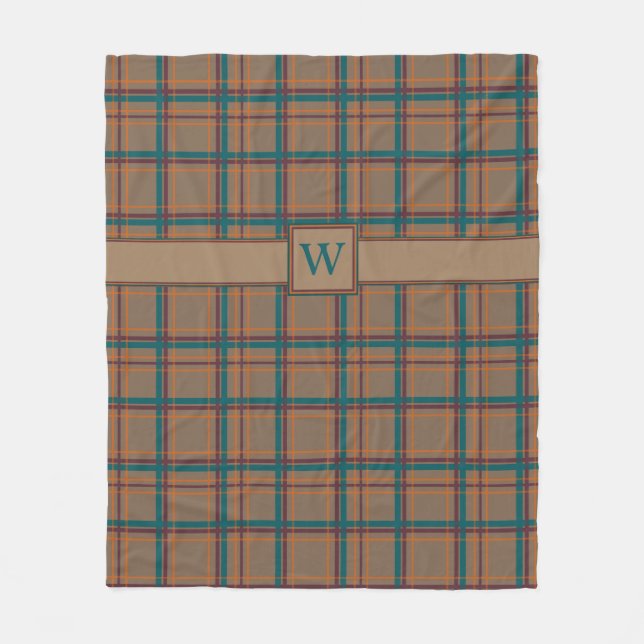 Autumn Chic Plaid Fleece Blanket (Front)