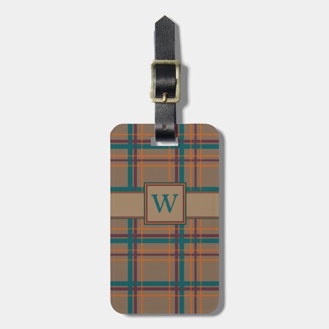 Autumn Chic Plaid Luggage Tag (Front Vertical)