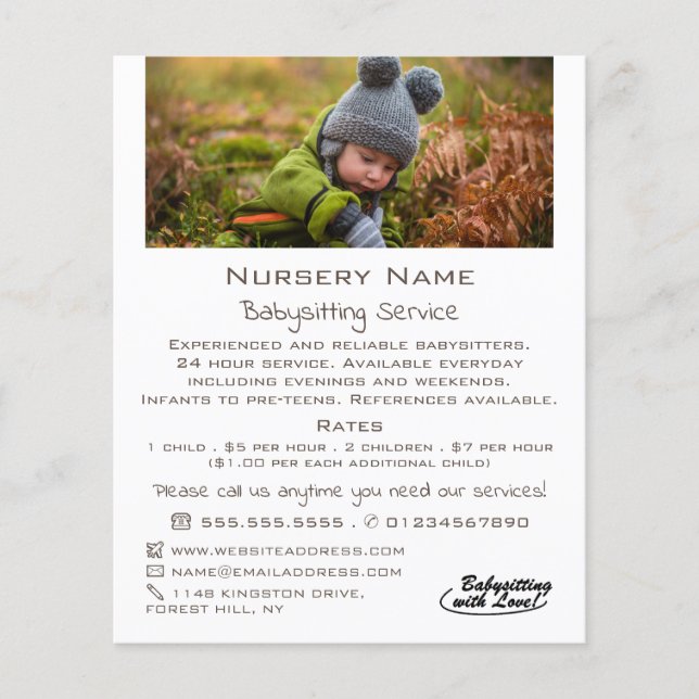 Autumn Child, Babysitter, Daycare, Nursery Advert Flyer (Front)