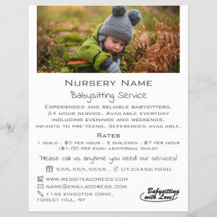 Autumn Child, Babysitter, Daycare, Nursery Advert Flyer