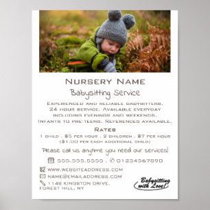 Autumn Child, Babysitter, Daycare, Nursery Advert Poster