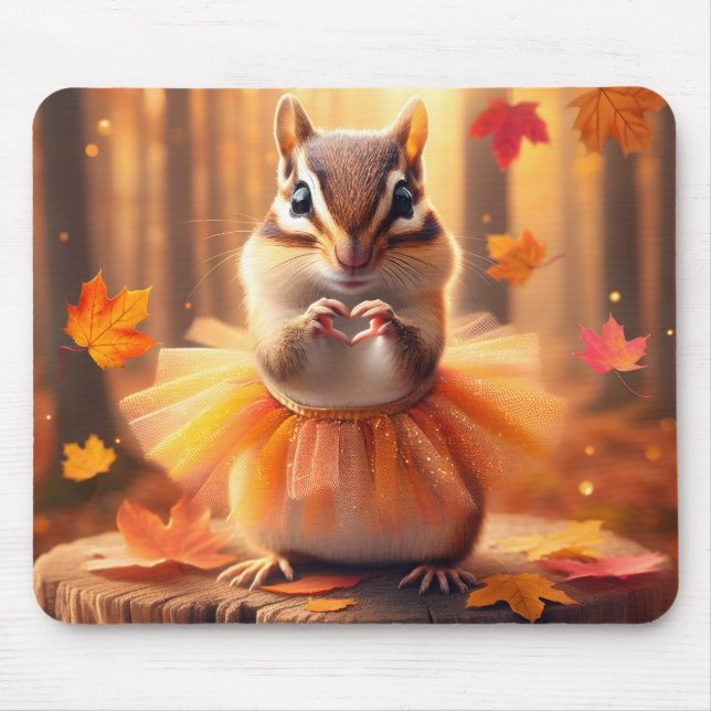 Autumn Chipmunk Dancer Mouse Pad (Front)