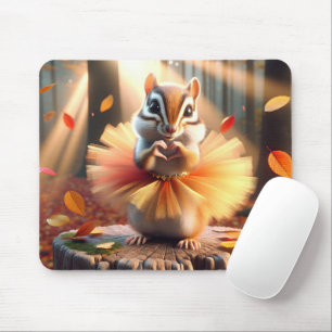 Autumn Chipmunk Wearing a Tutu Mouse Pad
