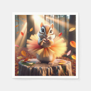 Autumn Chipmunk Wearing a Tutu Napkin