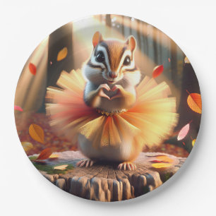 Autumn Chipmunk Wearing a Tutu Paper Plate