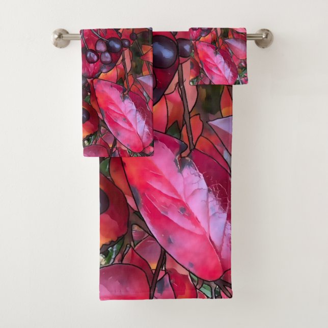 Autumn Chokecherries - Bathroom Towel Set (Insitu)