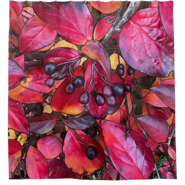 Autumn Chokecherries - Shower Curtain (Front)