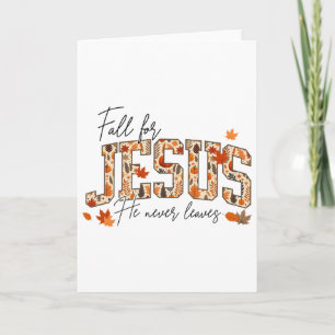 Autumn Christian Thanksgiving Fall For Jesus He Ne Card