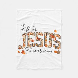 Autumn Christian Thanksgiving Fall For Jesus He Ne Fleece Blanket