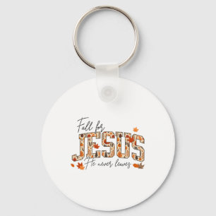 Autumn Christian Thanksgiving Fall For Jesus He Ne Key Ring