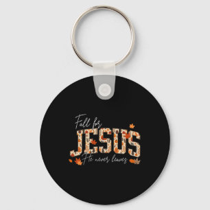 Autumn Christian Thanksgiving Fall For Jesus He Ne Key Ring