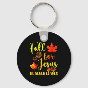 Autumn Christian Thanksgiving Fall For Jesus He Ne Key Ring