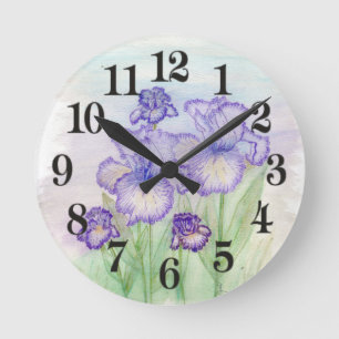 Autumn Circus and Art Deco Iris' Round Clock