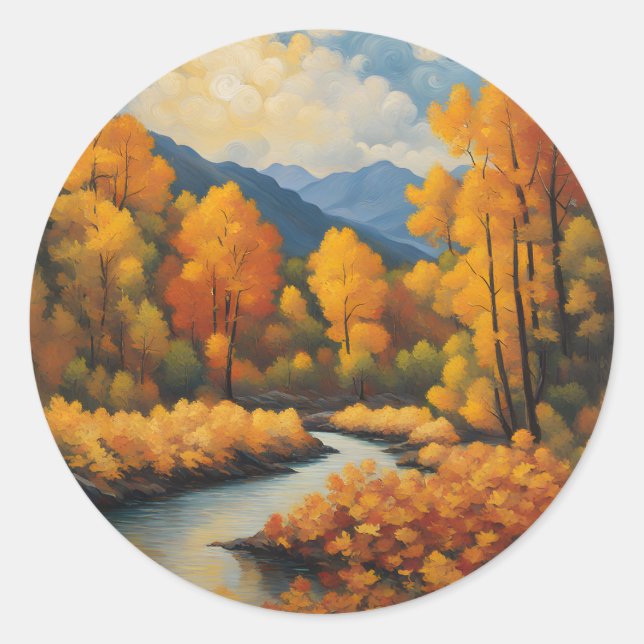Autumn Classic Round Sticker (Front)