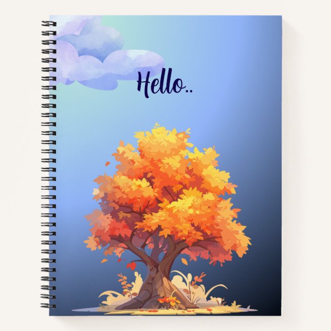 Autumn Clouds & Tree Fall Notebook – Cosy Seasonal (Front)