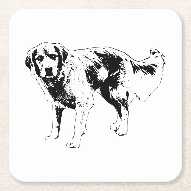 Autumn Coaster with Dog Outline Design (Front)