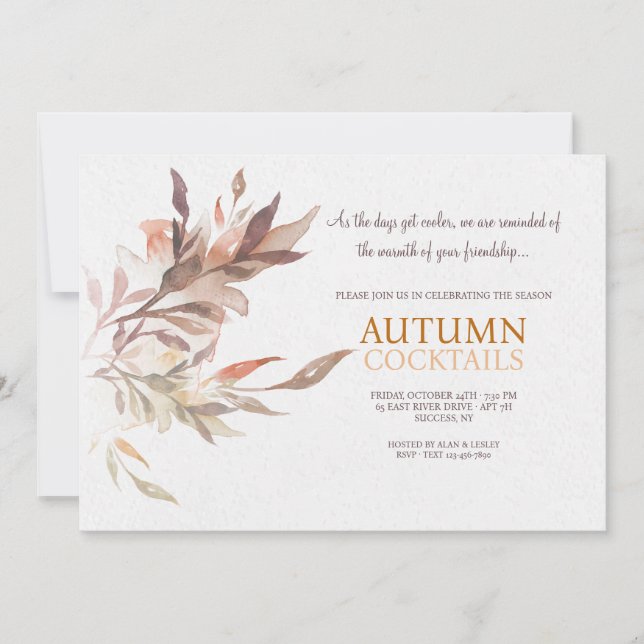 Autumn Cocktails Invitation (Front)