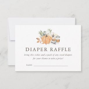 Autumn Coffee Baby Shower   Diaper Raffle Invitation