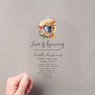 Autumn Coffee Bridal Shower Acrylic Invitations