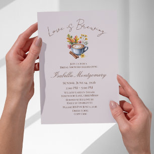Autumn Coffee Love Bridal Shower Invitation