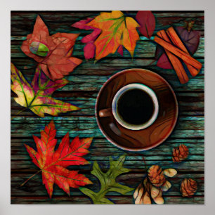 Autumn coffee Poster