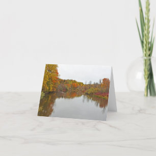 AUTUMN COLOR REFLECTED IN MIRROR-LIKE LAKE SURFACE CARD