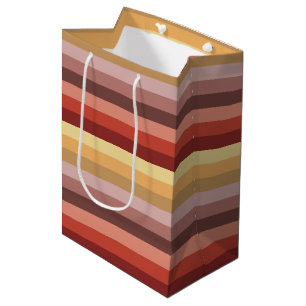 AUTUMN COLORED STRIPES MEDIUM GIFT BAG