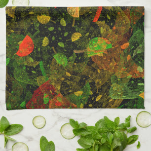 Autumn colorful decorative design tea towel