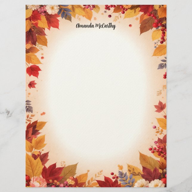 Autumn Colors Custom Letterhead (Front)