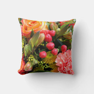 Autumn Colors Flower Bouquet Cushion