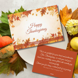 Autumn Colors Thanksgiving for Business Clients Holiday Card
