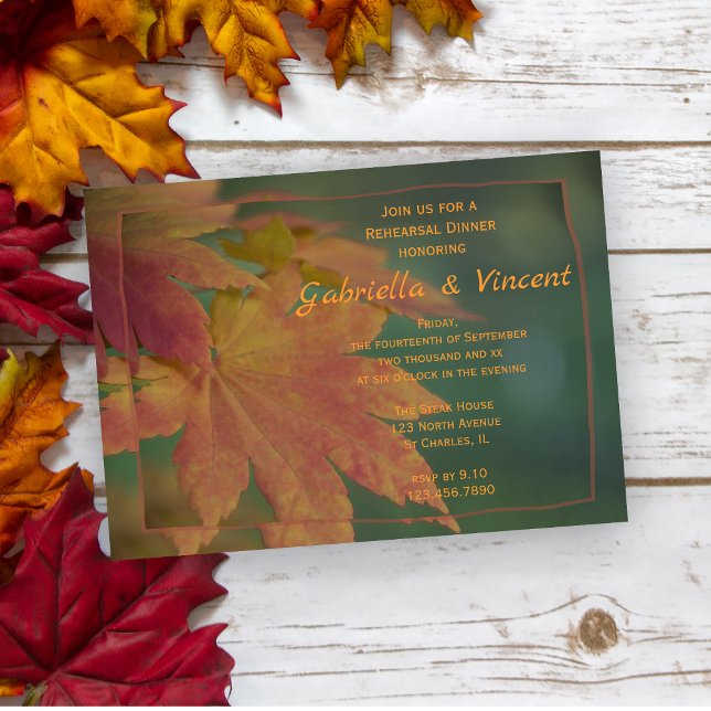 Autumn Colors Wedding Rehearsal Dinner Invitation (Creator Uploaded)