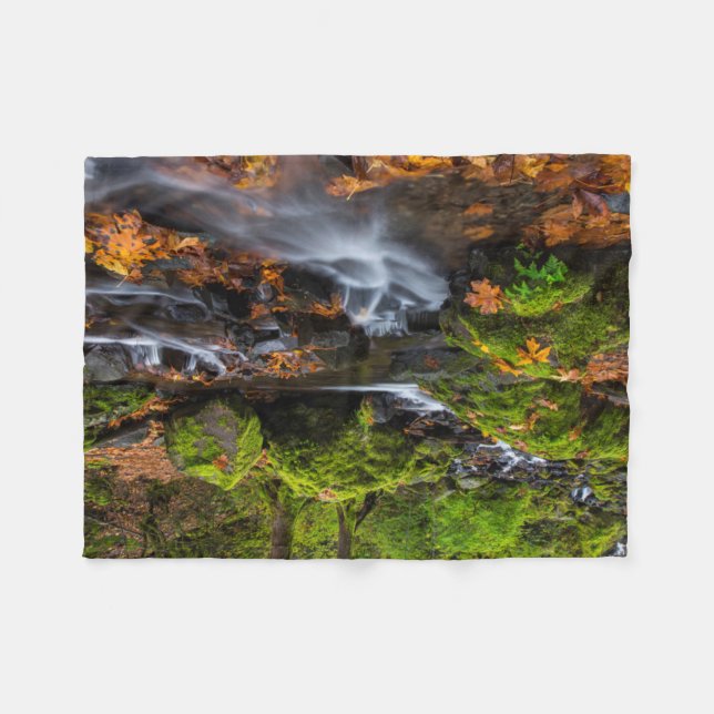 Autumn colour along Starvation Creek Falls Fleece Blanket (Front (Horizontal))