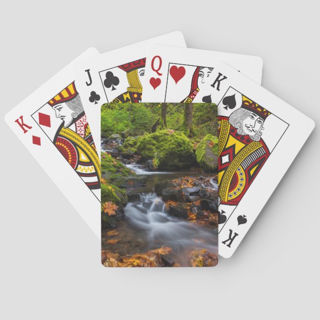 Autumn colour along Starvation Creek Falls Playing Cards (Back)